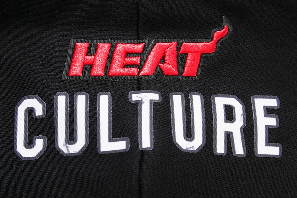 NBA MIAMI HEAT CHEST HEAT CULTURE MEN'S CROPPED PO HOODIE (BLACK)