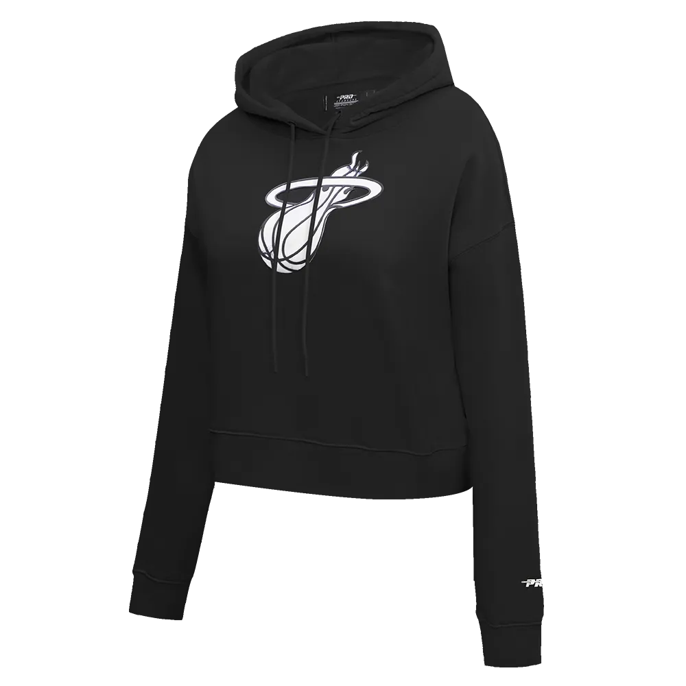 NBA MIAMI HEAT CHEST HEAT CULTURE MEN'S CROPPED PO HOODIE (BLACK)