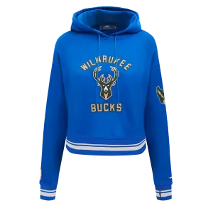 NBA MILWAUKEE BUCKS CITY EDITION 24-25 WOMEN'S RIB FLC CROPPED PO HOOD (ROYAL BLUE)