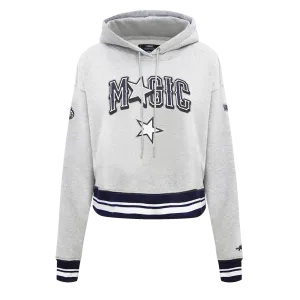 NBA ORLANDO MAGIC CITY EDITION 24-25 WOMEN'S RIB FLC CROPPED PO HOODIE (HEATHER GREY/MIDNIGHT NAVY)