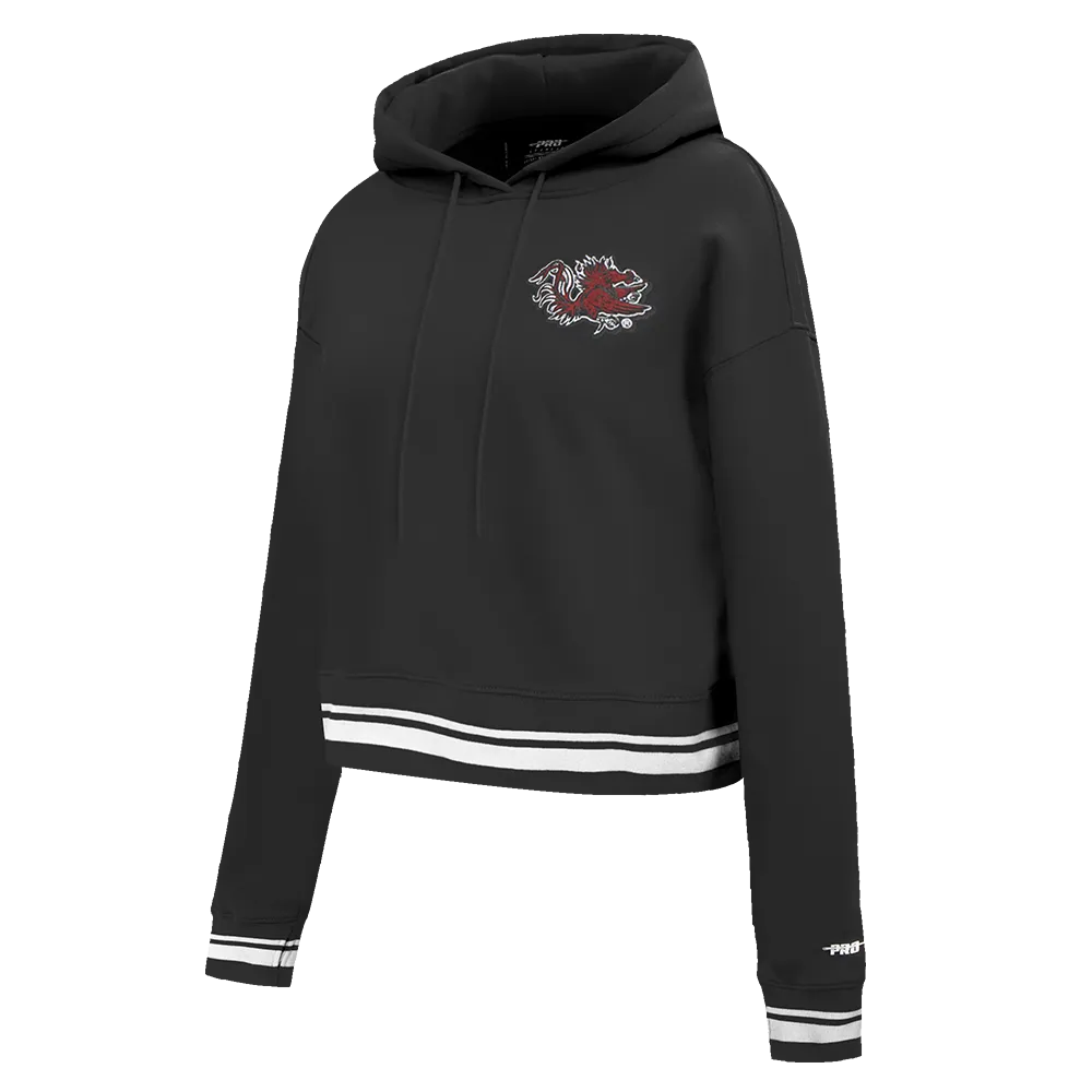 NCAA UNIVERSITY OF SOUTH CAROLINA CLASSIC WOMEN'S RIB FLC PO HOODIE (BLACK)