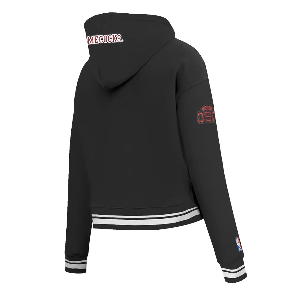 NCAA UNIVERSITY OF SOUTH CAROLINA CLASSIC WOMEN'S RIB FLC PO HOODIE (BLACK)