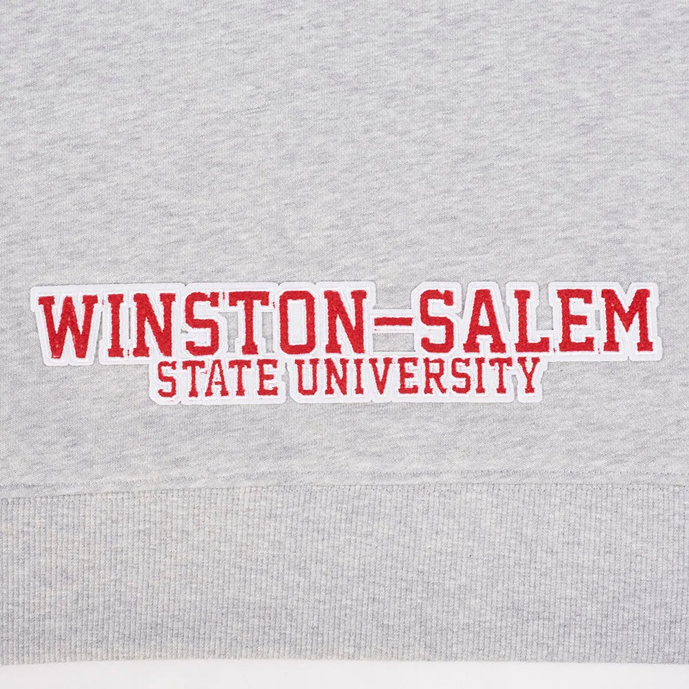 NCAA WINSTON-SALEM STATE UNIVERSITY CLASSIC WOMEN'S FLC CROPPED PO HOODIE (HEATHER GREY)