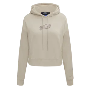 NFL BUFFALO BILLS NEUTRAL WOMEN'S CROPPED PO HOODIE (TAUPE)