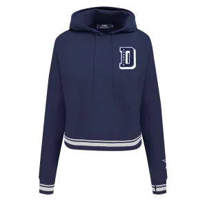 NFL DALLAS COWBOYS MASHUP WOMEN'S RIB CROPPED PO HOODIE (MIDNIGHT NAVY)