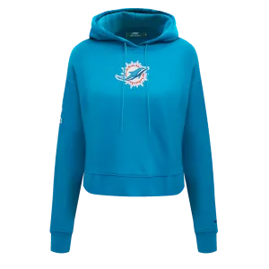 NFL MIAMI DOLPHINS CLASSIC WOMEN'S FLC CROPPED PO HOODIE (TEAL)