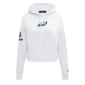 NFL PHILADELPHIA EAGLES CLASSIC WOMEN'S FLC CROPPED PO HOODIE (WHITE)