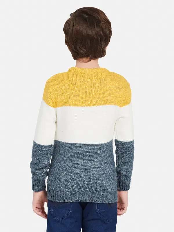 Octave Boys Colourblocked Acrylic Pullover Sweater