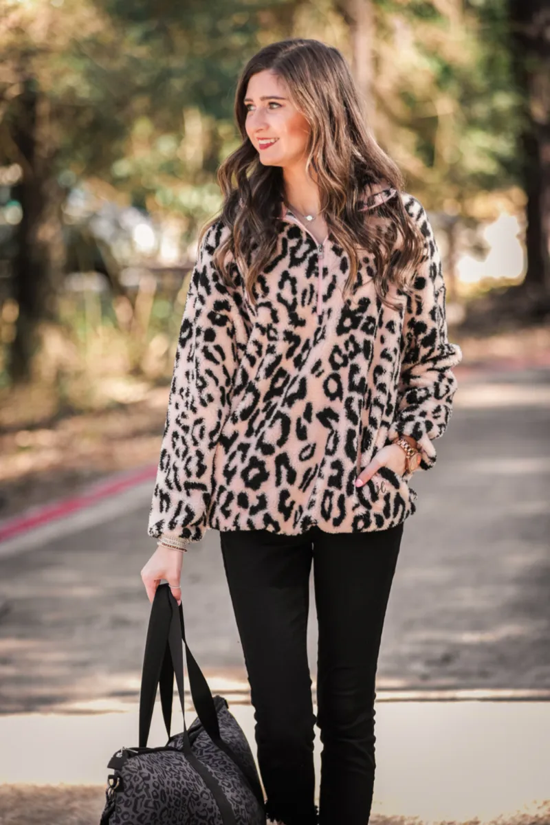 On Repeat Pink Leopard Pullover