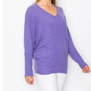 Our softest knit v-neck in comfy brushed Jersey- H. Purple