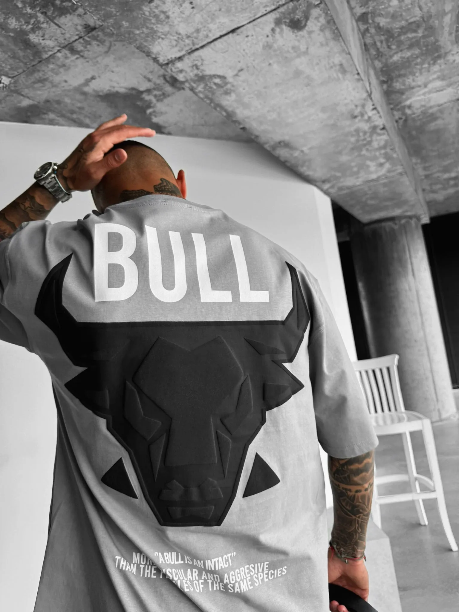 Oversize Bull T-shirt - Grey and Black