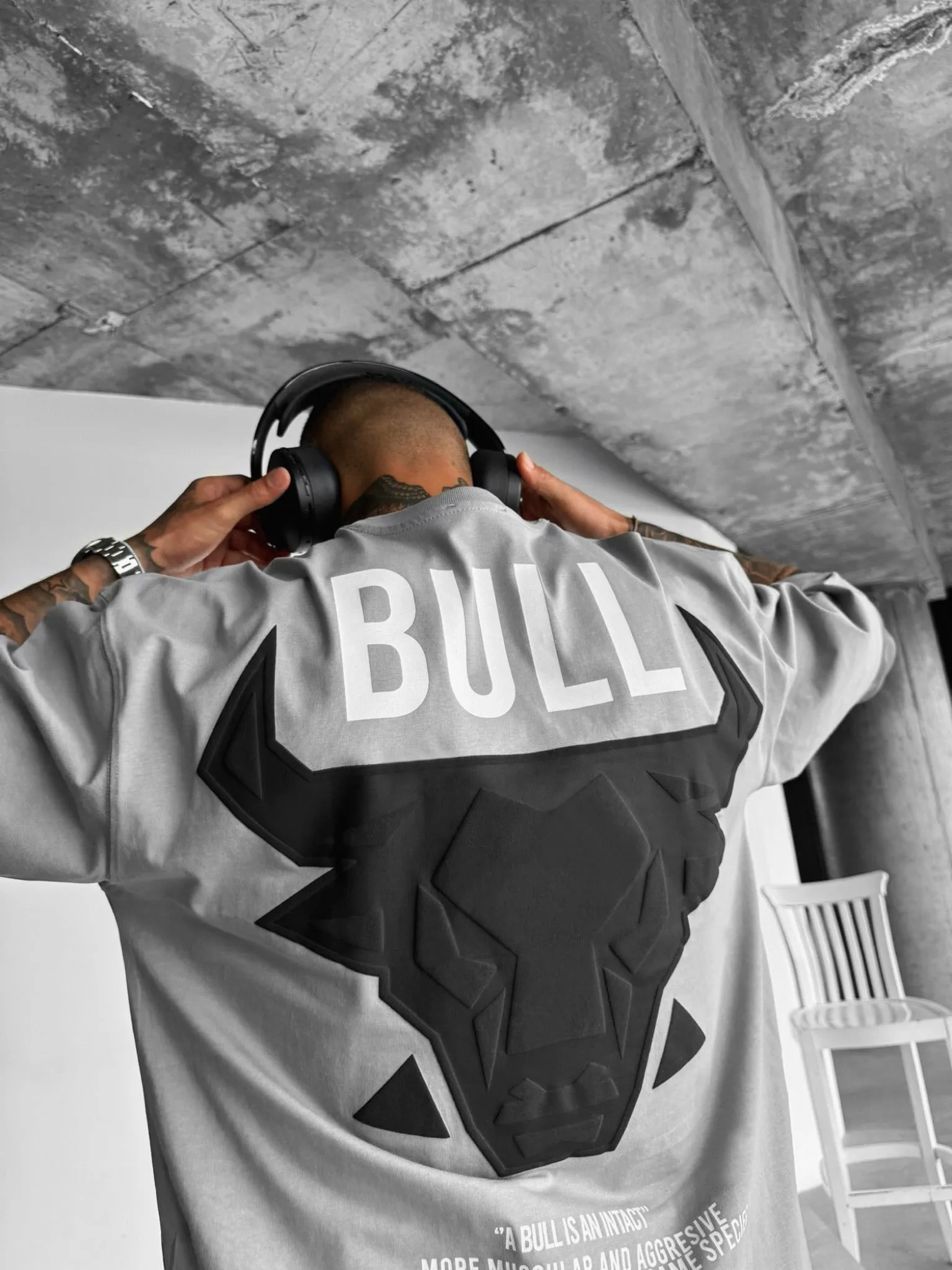 Oversize Bull T-shirt - Grey and Black