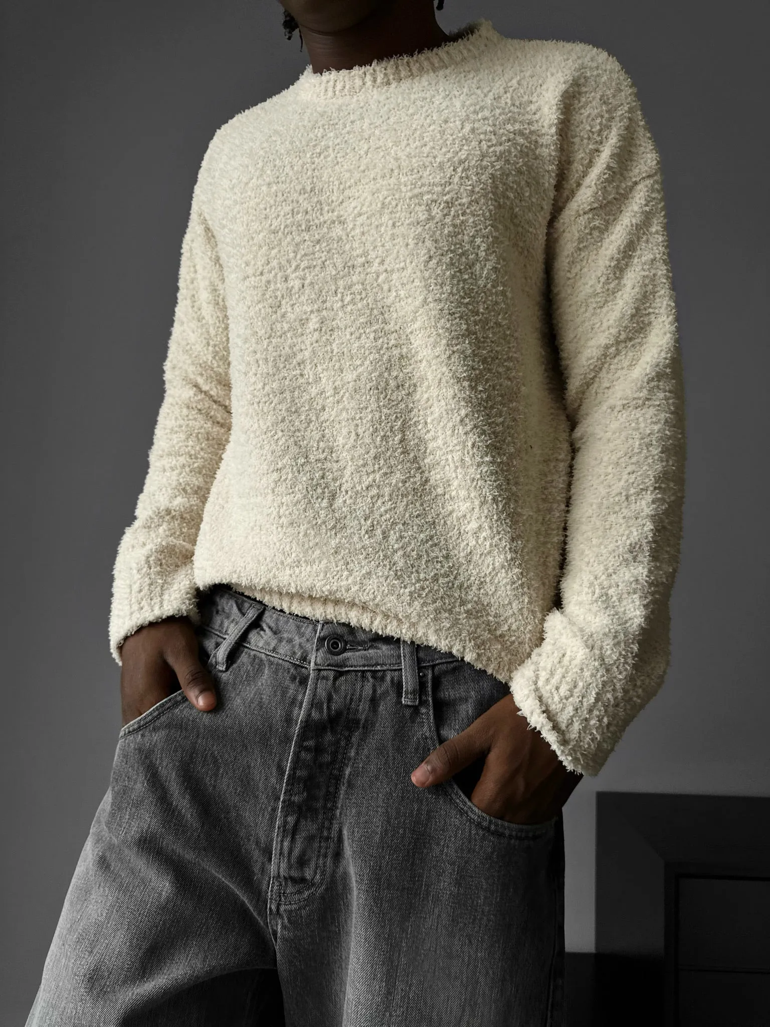 Oversize Plush Pullover - Pure Cremé