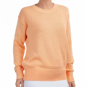 Oversized Round Neck Pullover in Orange Sherbert