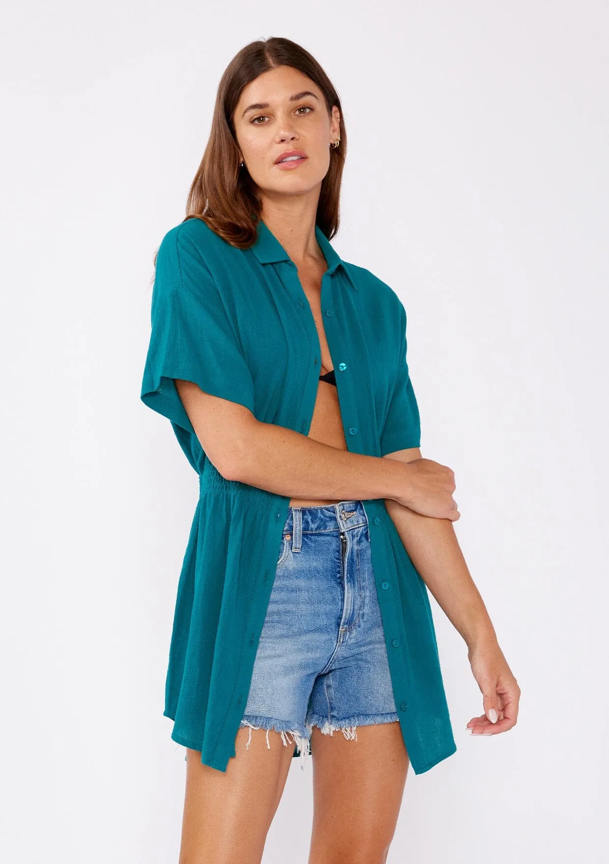 Palladia Smocked Tunic Top