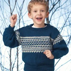 Patons Knit Pullover With Norwegian