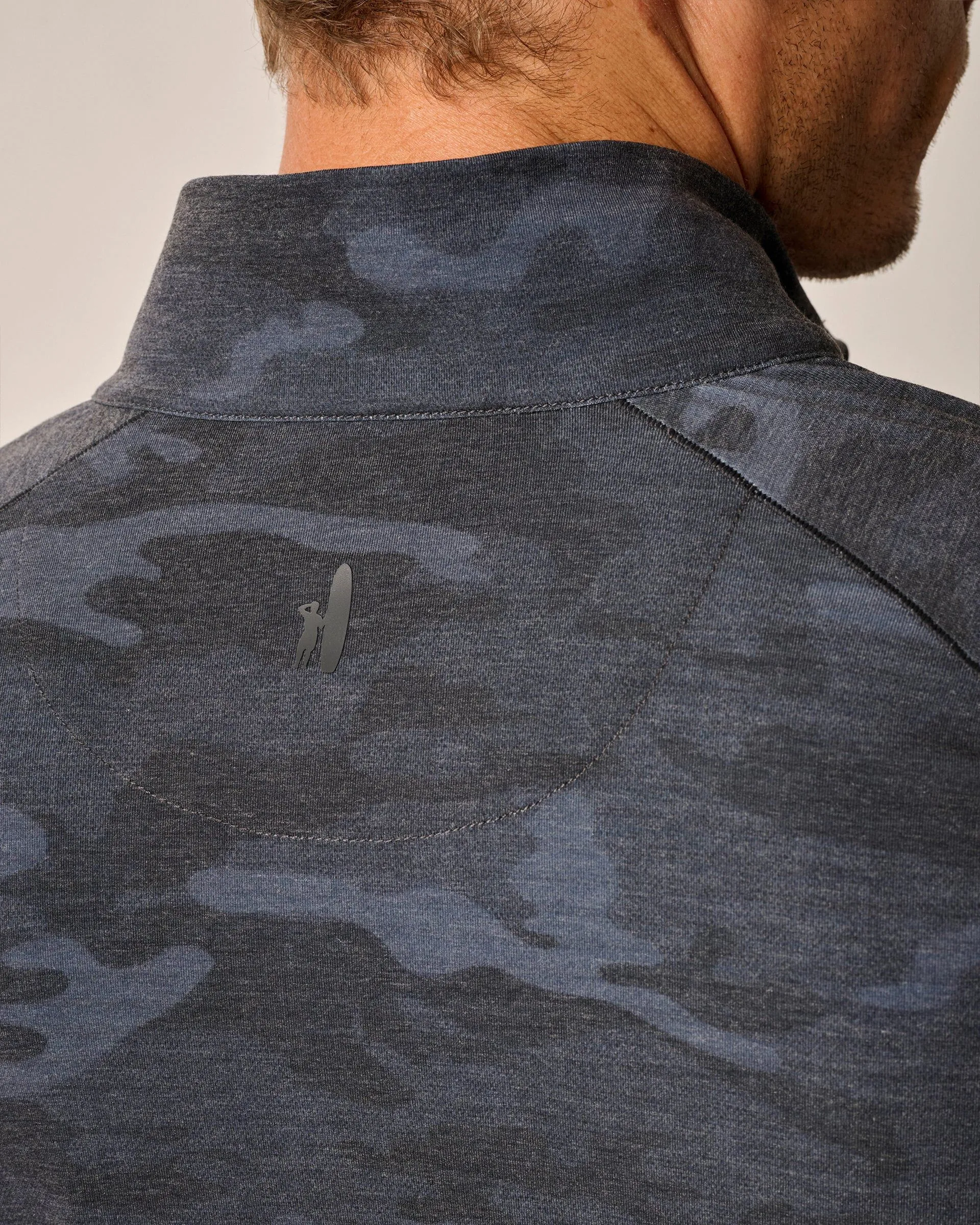 Patton Performance Camo 1/4 Zip Pullover in Heather Black by Johnnie-O