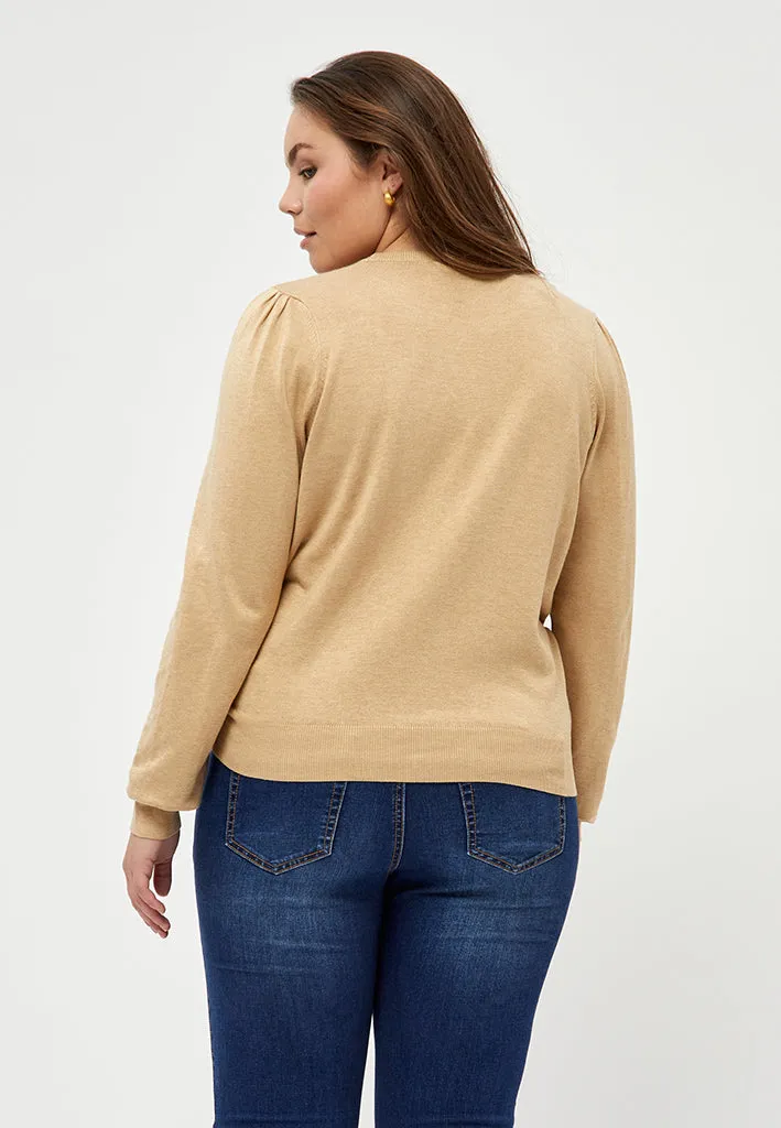 PCTana Knit Pullover Curve - Warm Sand Melange