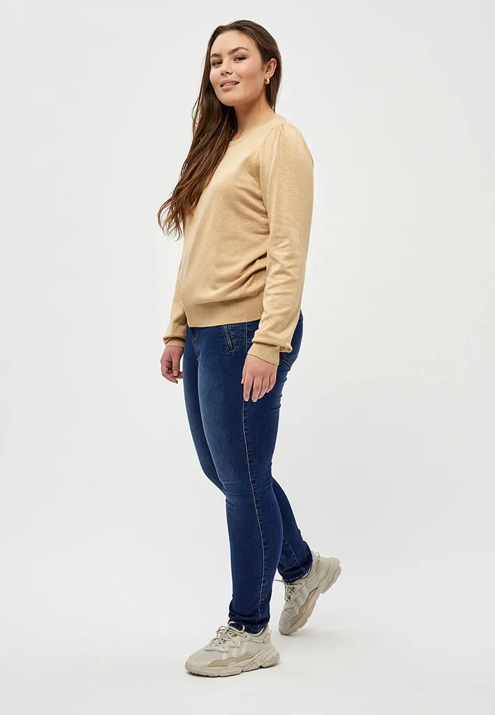 PCTana Knit Pullover Curve - Warm Sand Melange