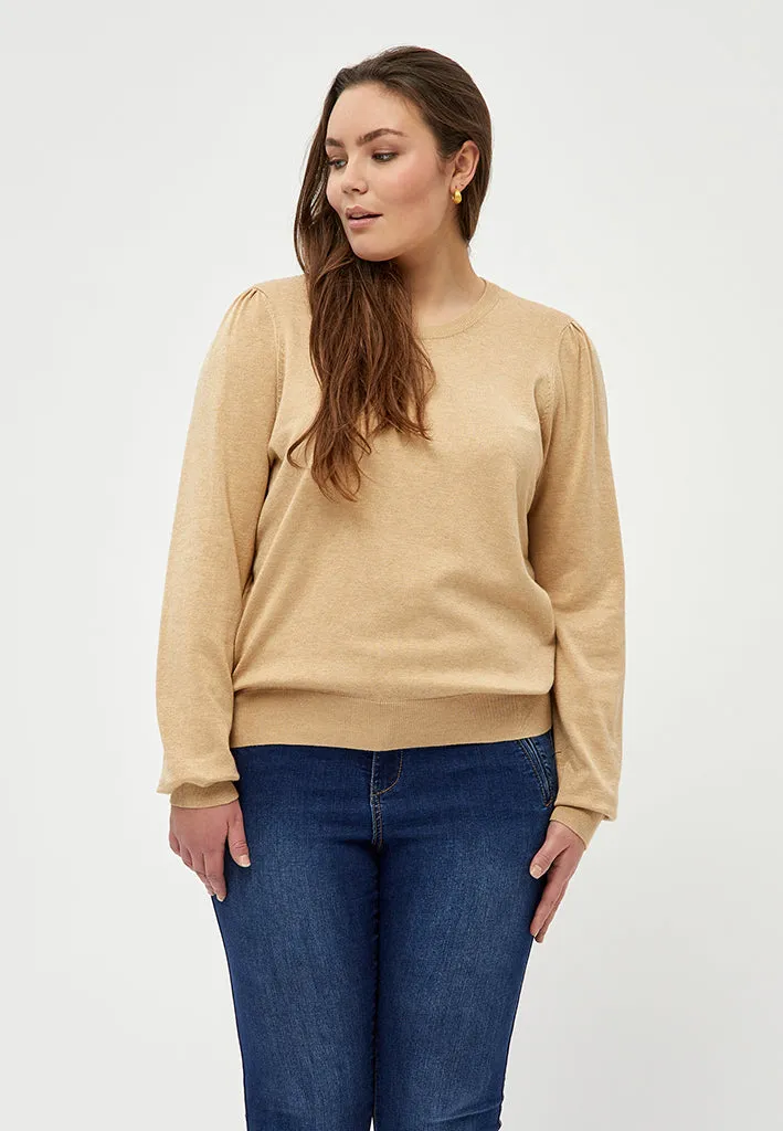 PCTana Knit Pullover Curve - Warm Sand Melange