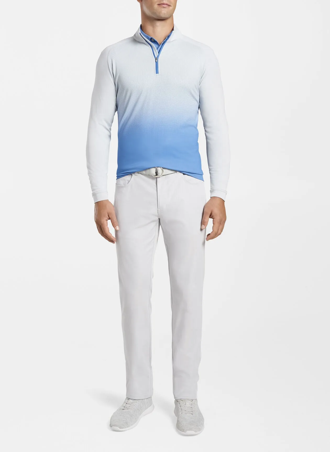 PERTH DIP-DYE PERFORMANCE QUARTER ZIP - BLUE RIVER