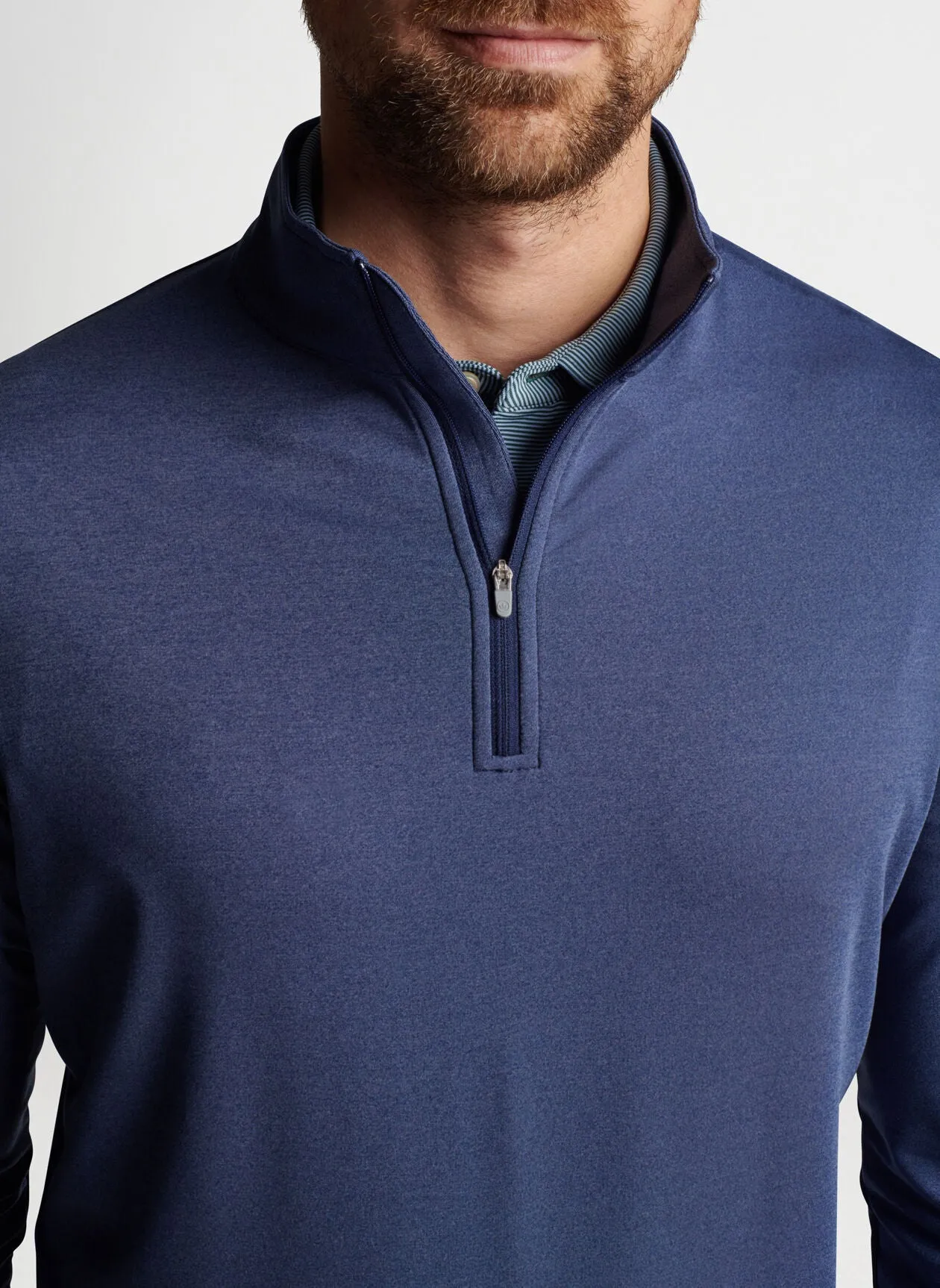 Peter Millar Perth Melange Custom Quarter Zips, Navy