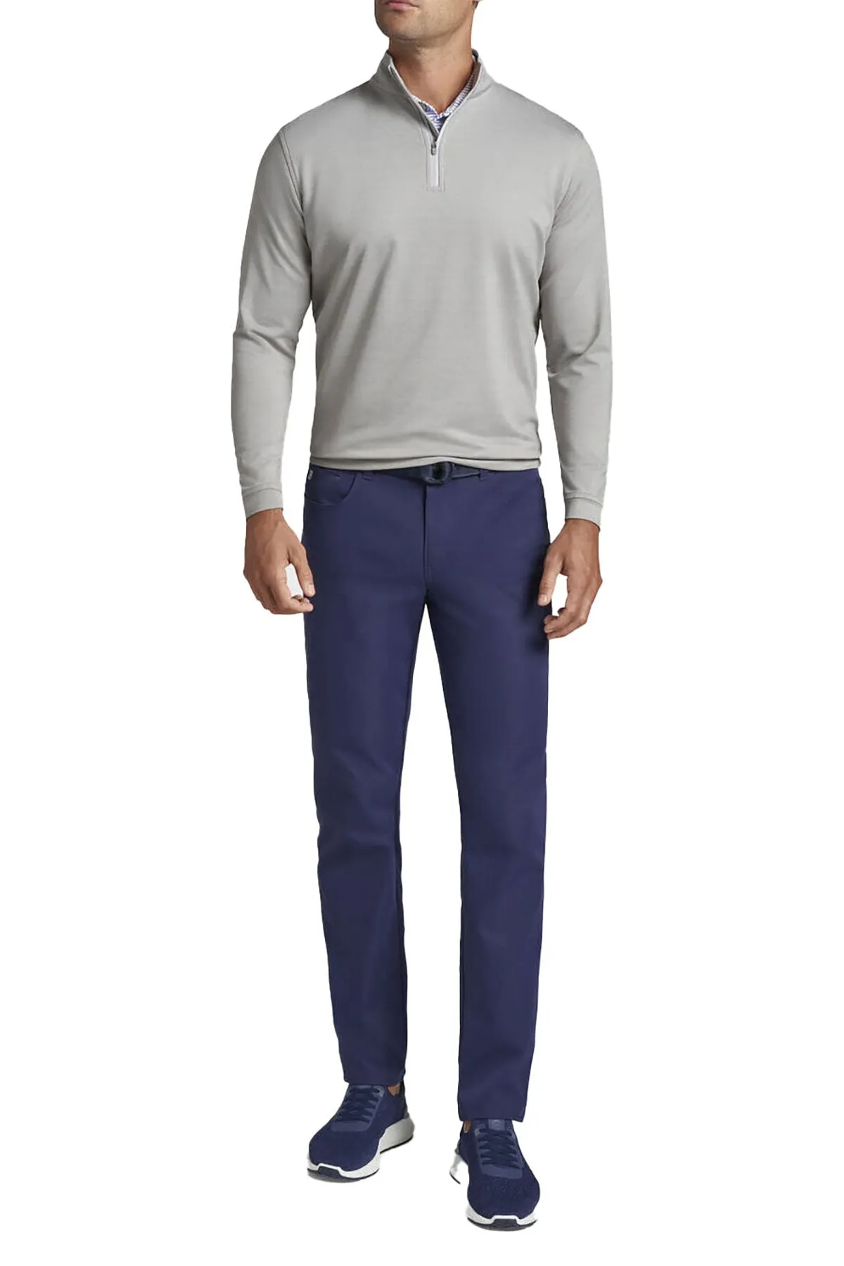 Peter Millar Perth Melange Quarter-Zip, Gale Grey [GuidePoint Security]