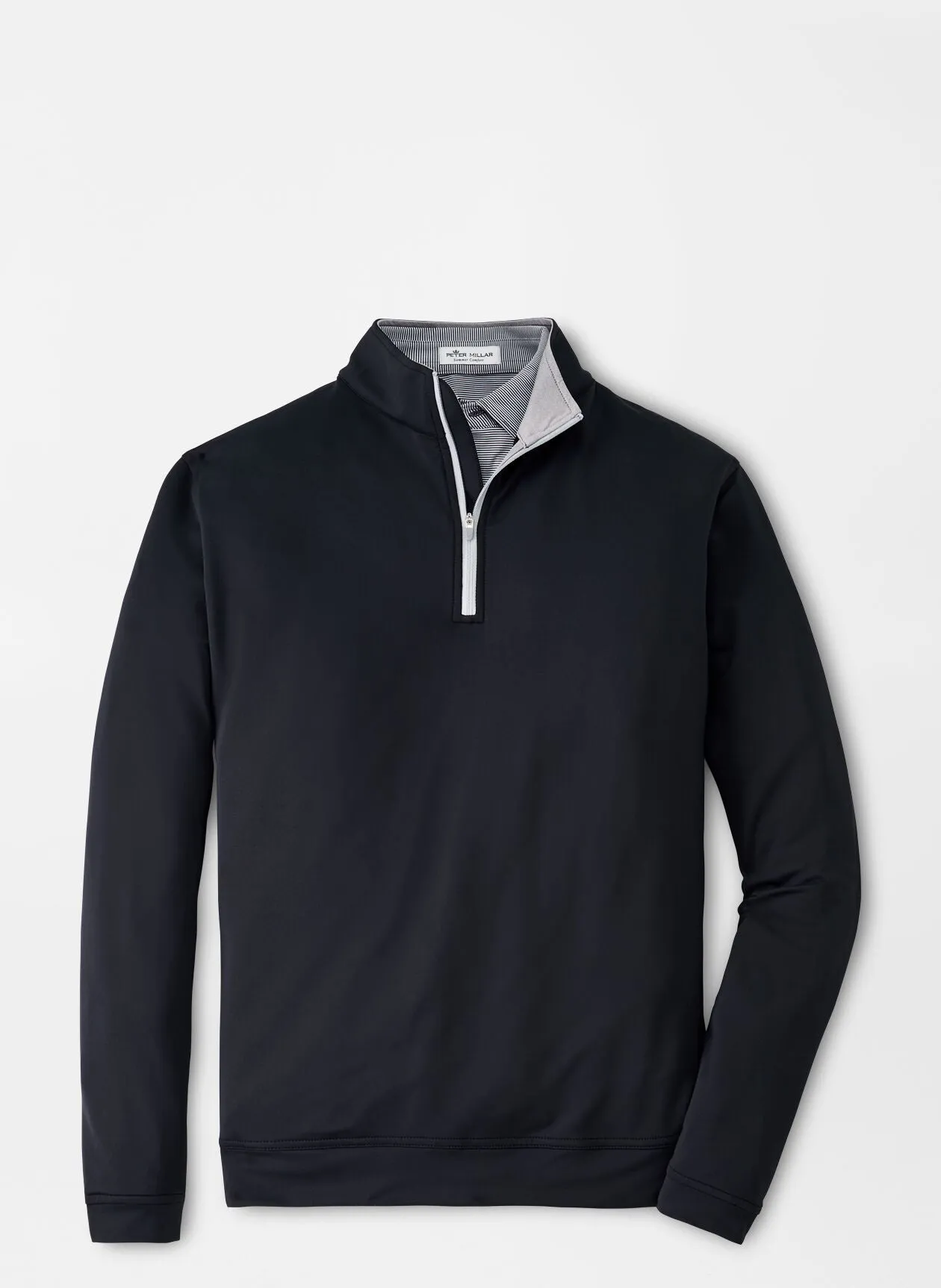 Peter Millar Perth Stretch Terry Custom Quarter Zips, Black