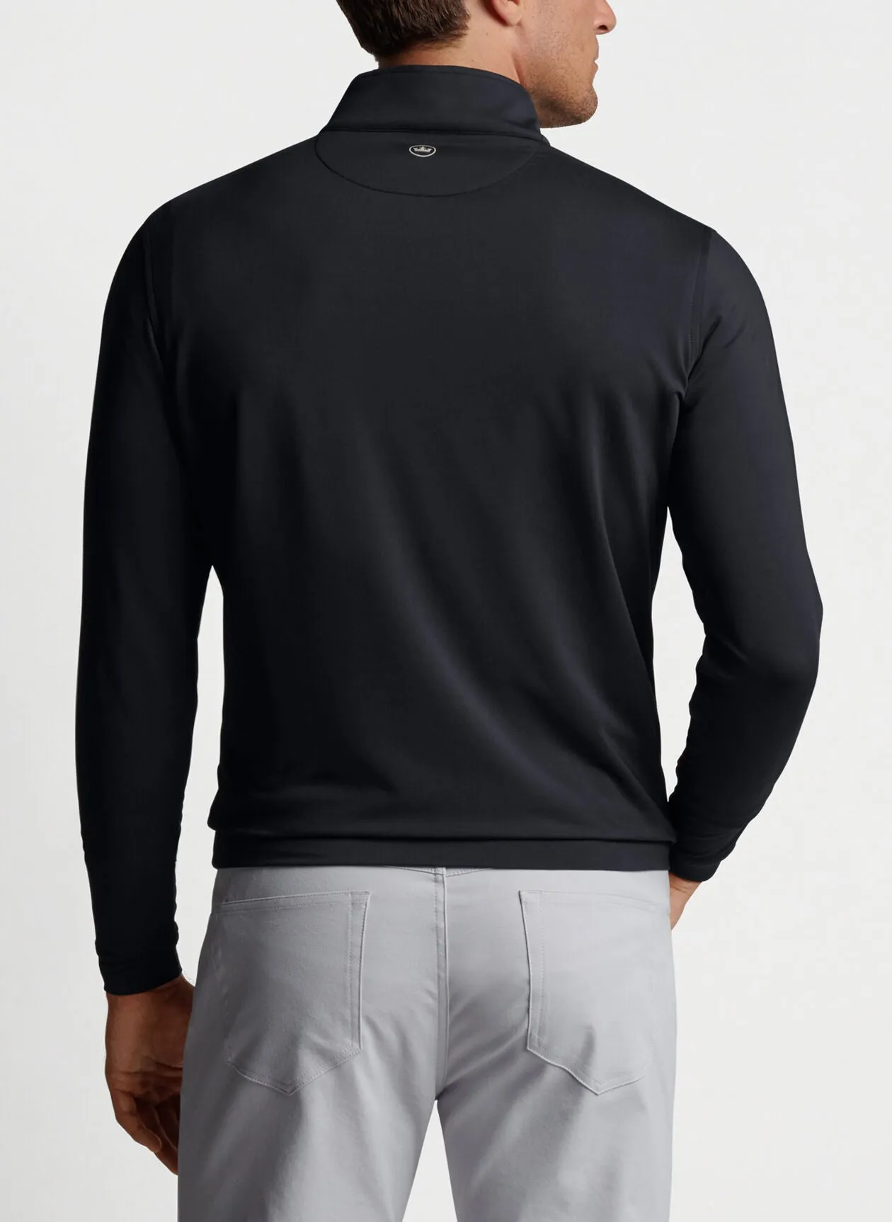 Peter Millar Perth Stretch Terry Custom Quarter Zips, Black