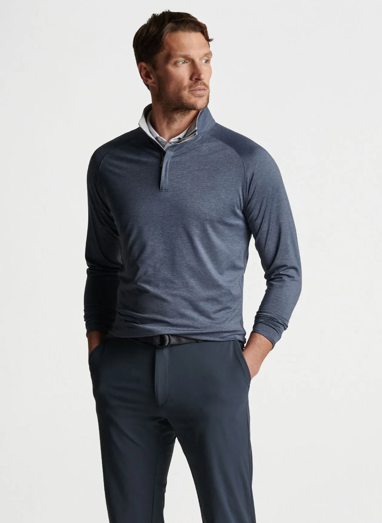 Peter Millar Stealth Performance Custom Quarter Zips, Steel