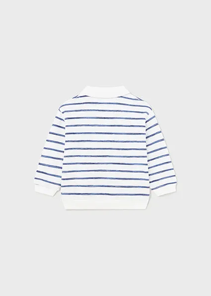 Polo Collar Pullover - Ink Stripes