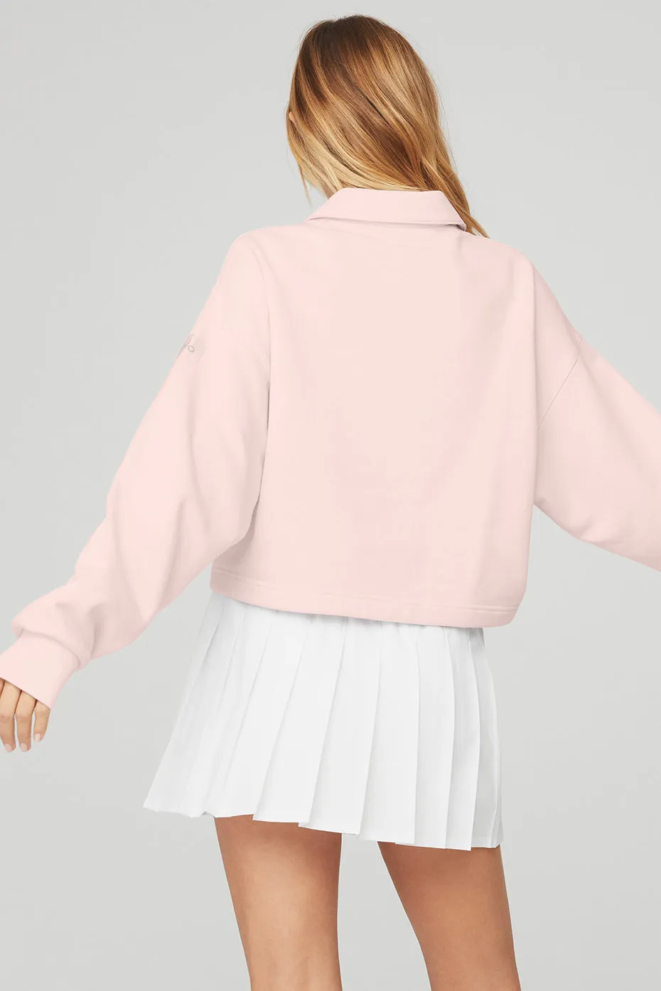 Polo Henley Pullover - Pink Sugar