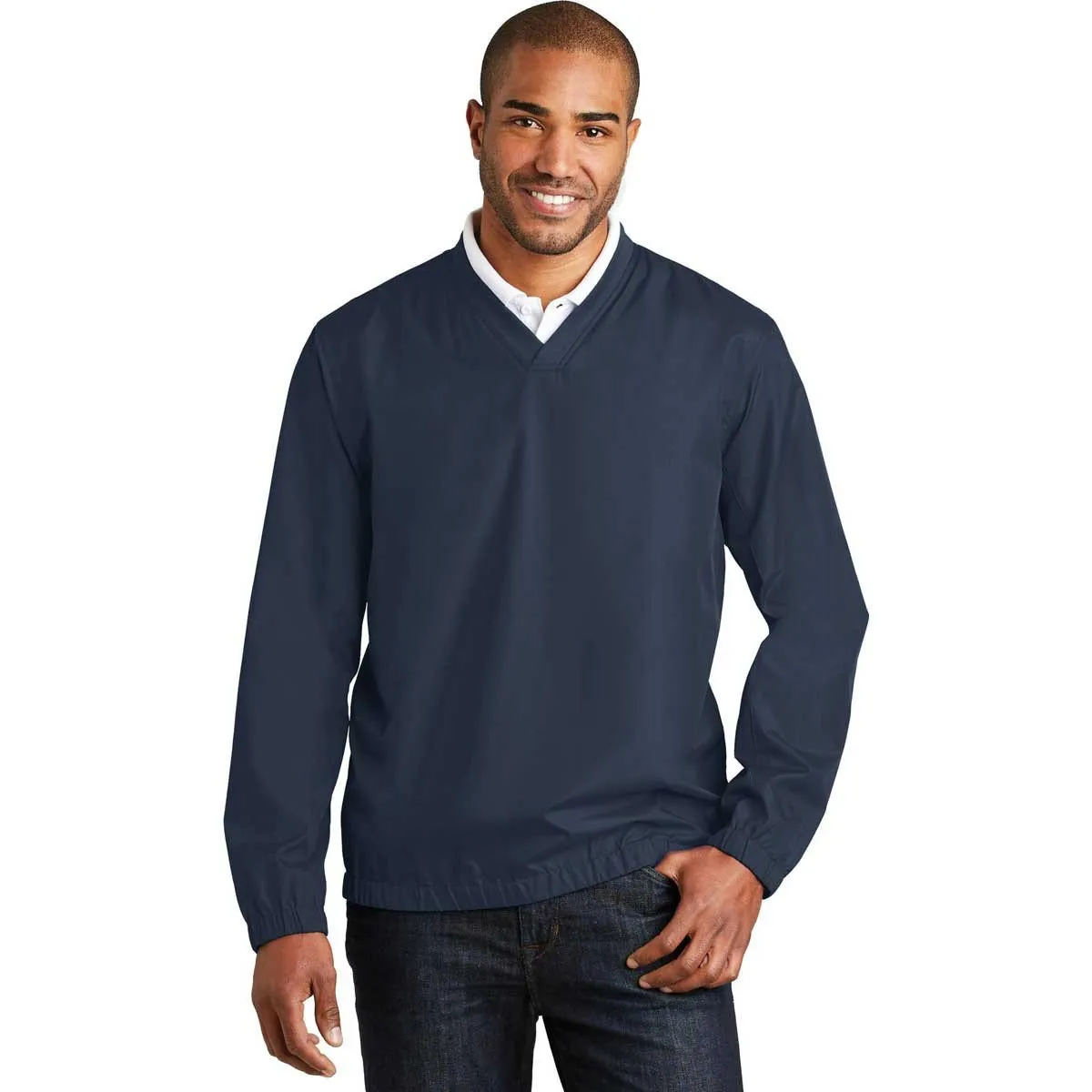 Port Authority Men's Dress Blue Navy Zephyr V-Neck Pullover