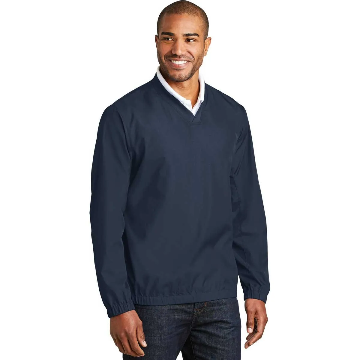 Port Authority Men's Dress Blue Navy Zephyr V-Neck Pullover