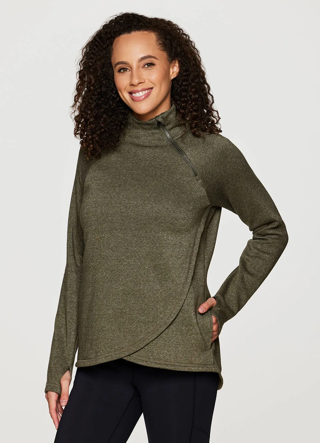 Prime Ready To Roll Fleece Zip Mock Neck Pullover