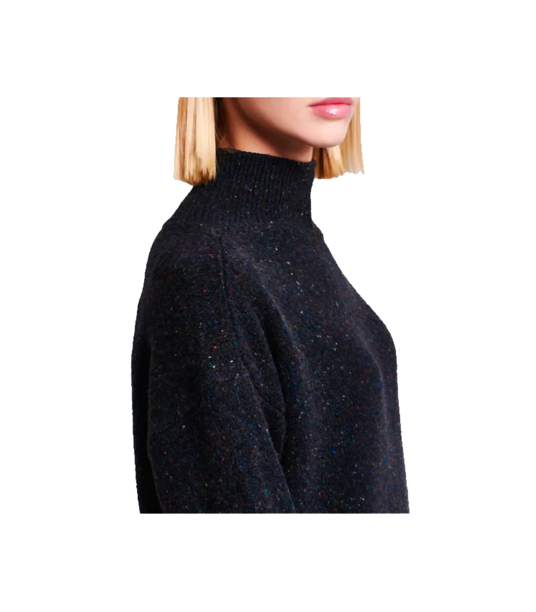 Pullover A Collo Alto - Nero