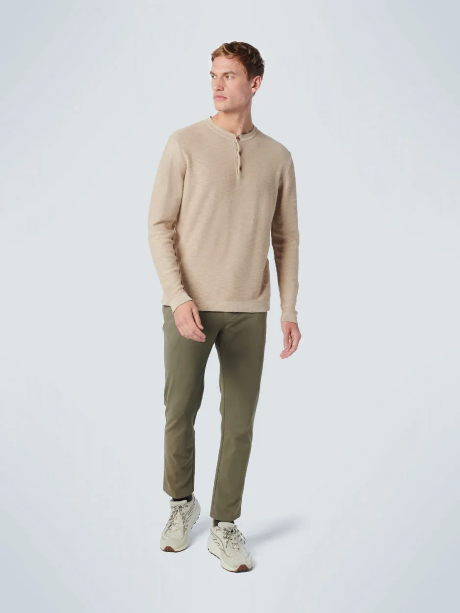 Pullover Granddad Garment Dyed With Linen | Sand