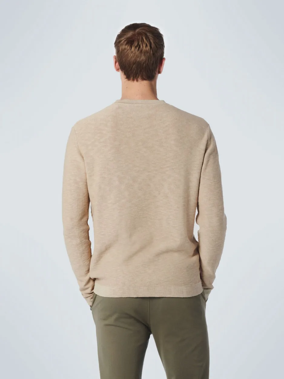 Pullover Granddad Garment Dyed With Linen | Sand