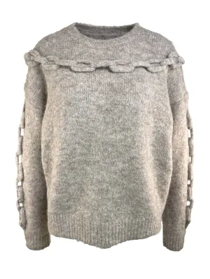 Pullover Kette taupe