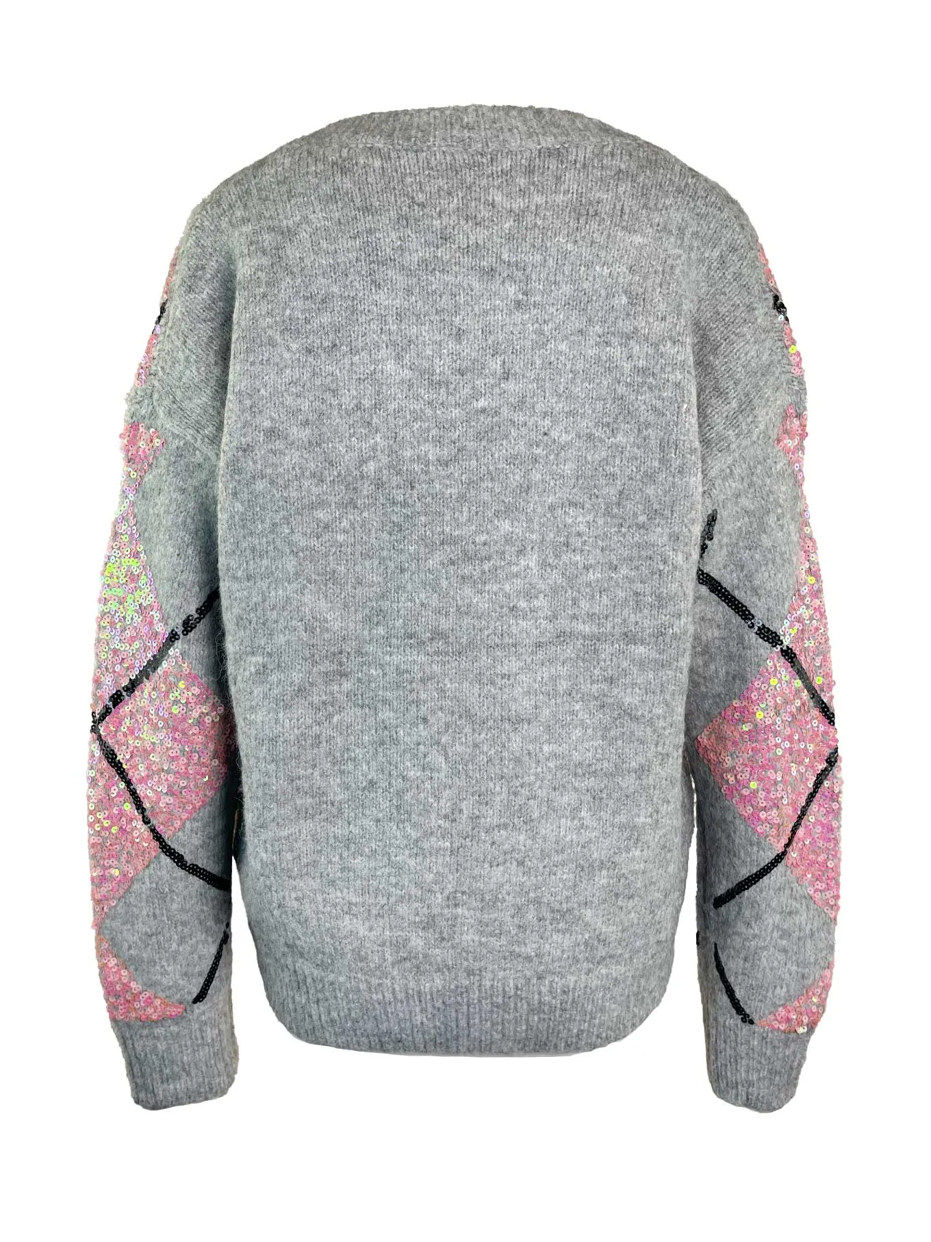 Pullover Raute V-Neck grau