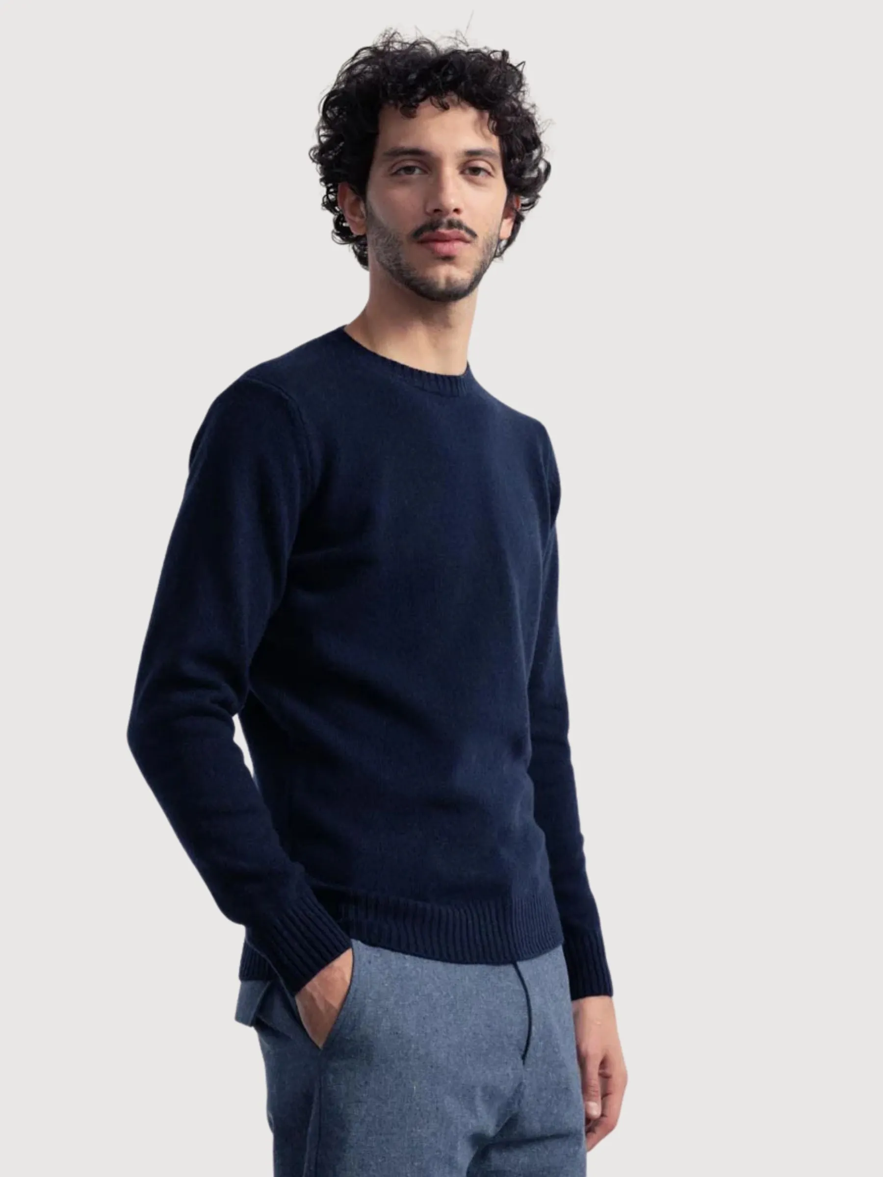 Pullover Romeo Navy Blue in Cashmere Recycled | Rifò