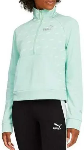 Puma Womens Half Zip Pullover Sweater GREEN