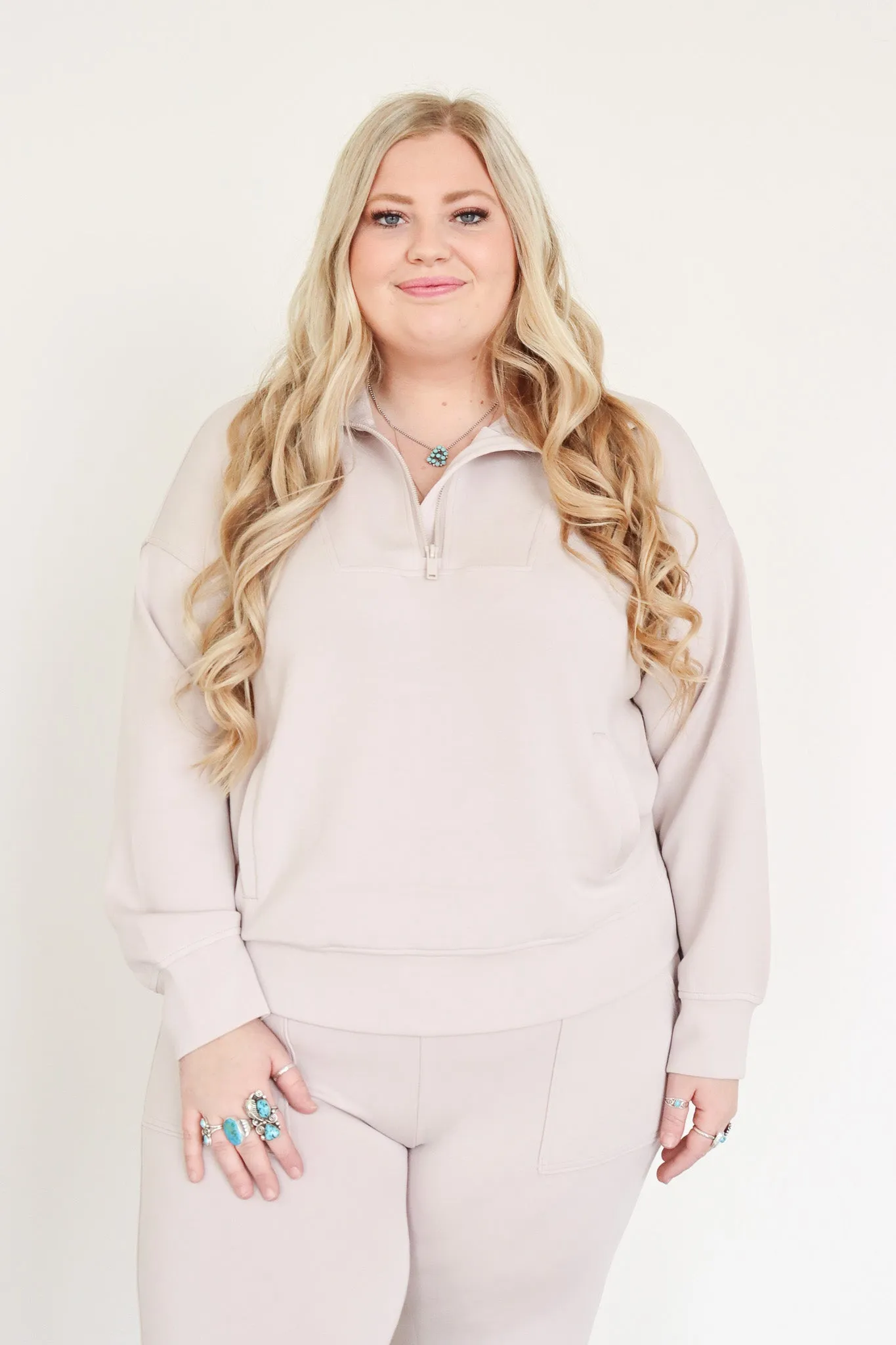 Quarter Zip Mock Neck Pullover