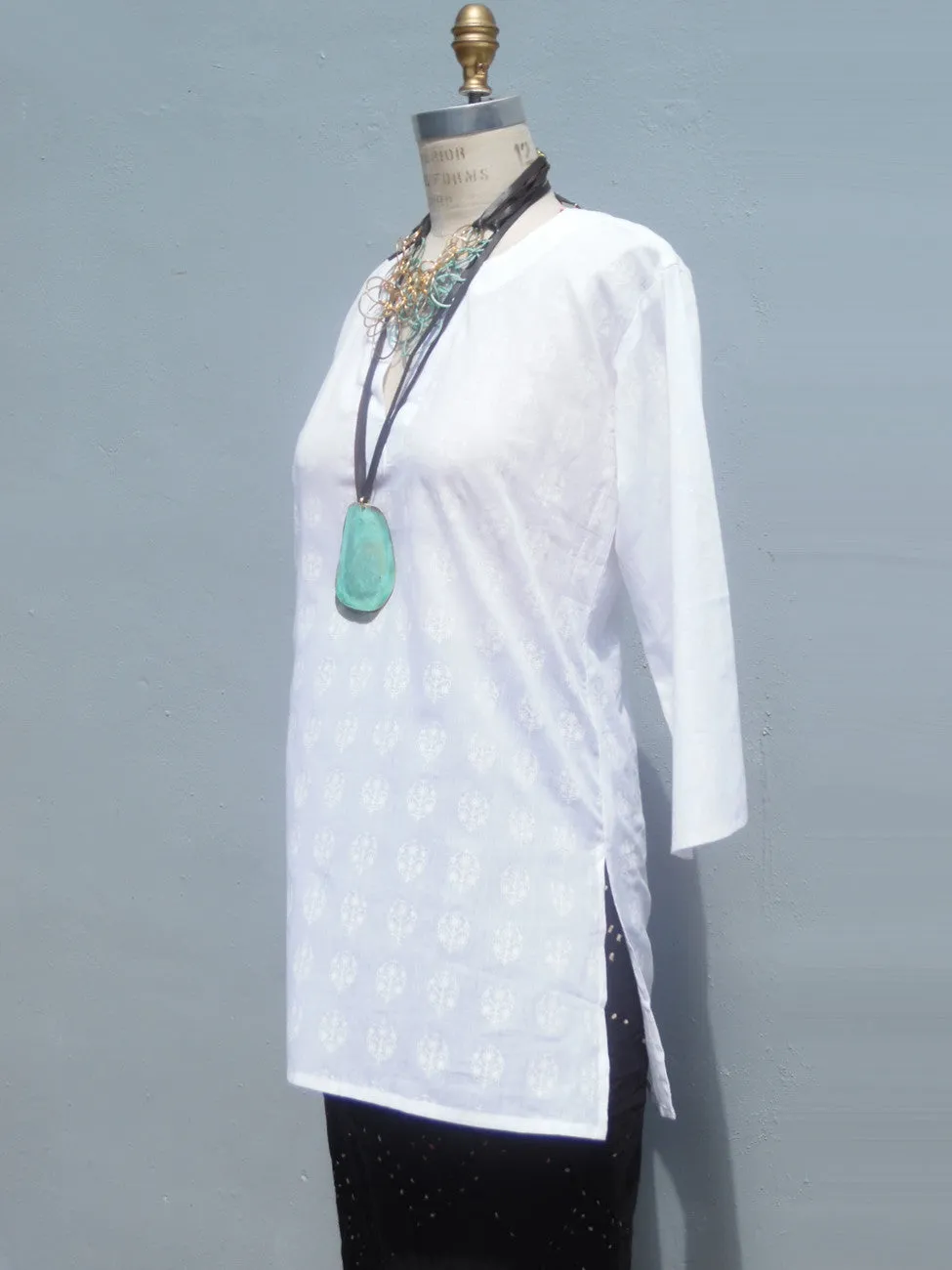 Raja Cotton Tunic White On White