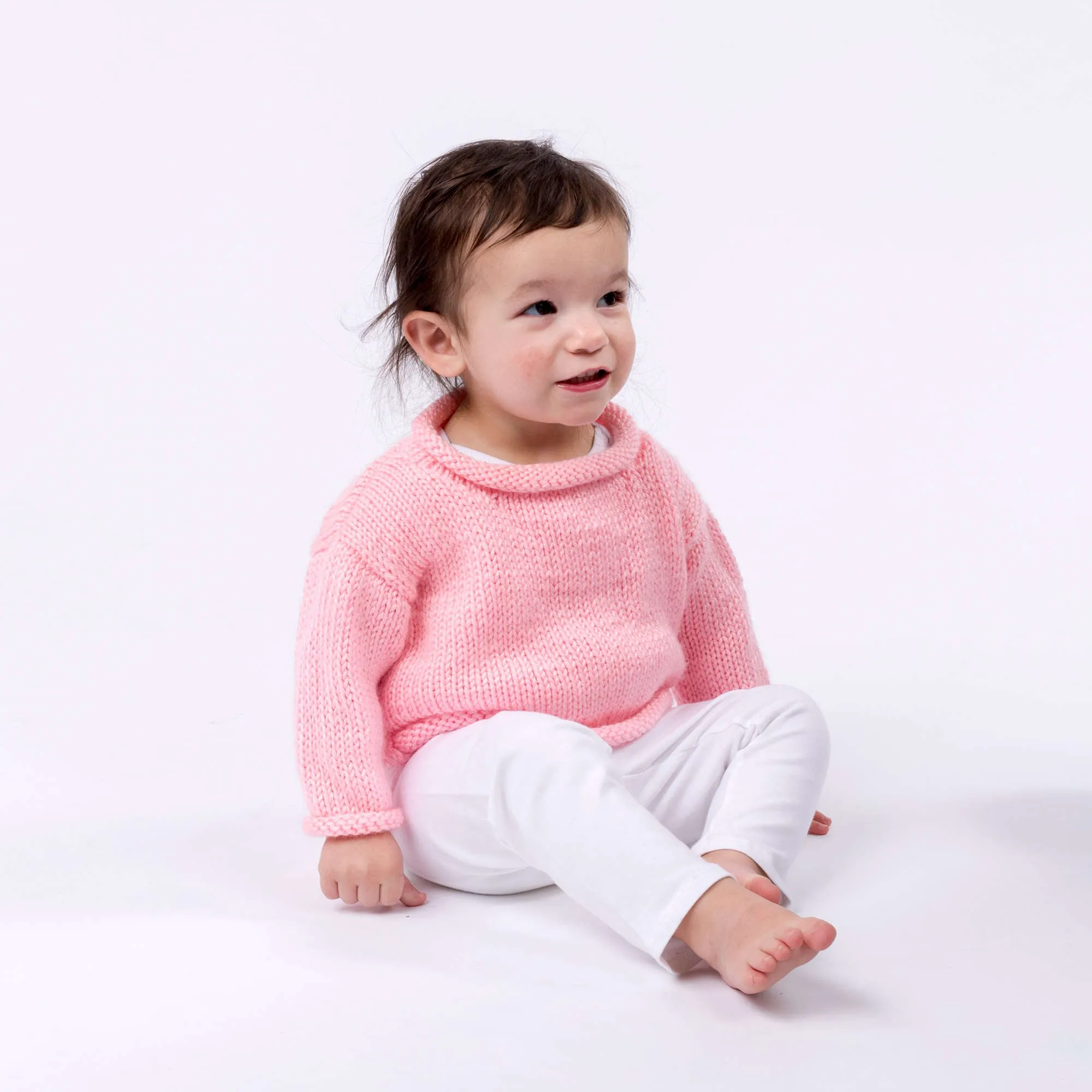 Red Heart Knit Pretty-n-Pink Baby Pullover