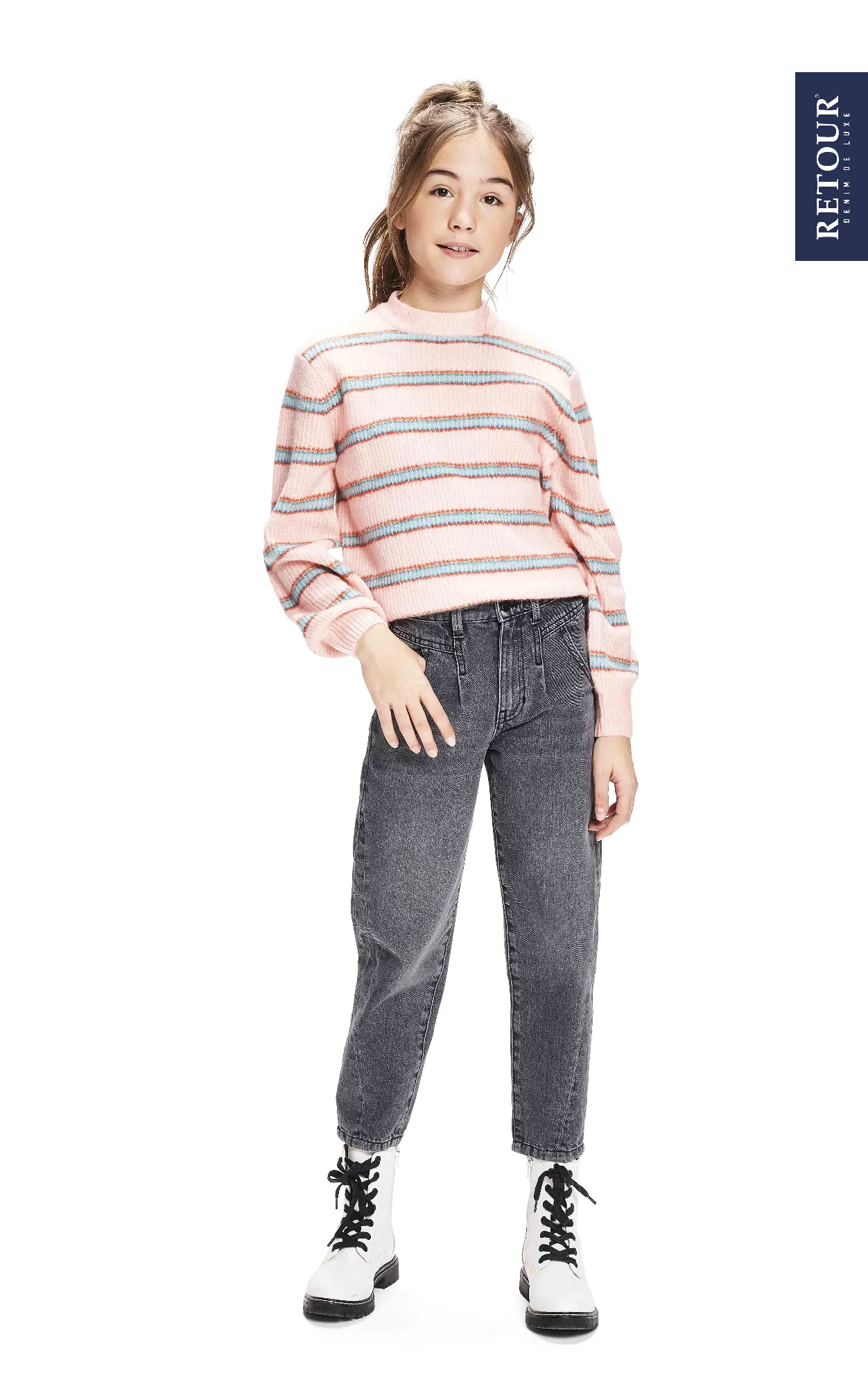 Retour Knitted pullover stripe Kee