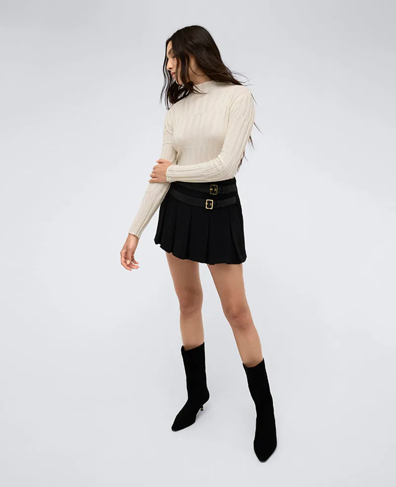 Ribbed Long Sleeve Mock Neck Sweater