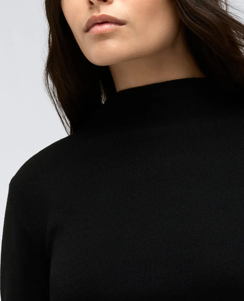 Ribbed Mock Neck Pullover Sweater