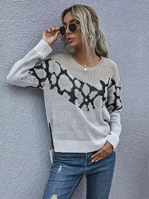 Round Neck Stitching Pullover