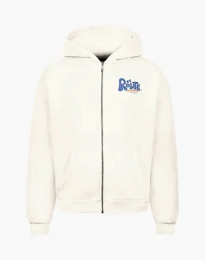 ROUTE 66 ZIP-HOODIE (CREAM WHITE)